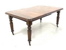 Victorian mahogany wind out extending dining table