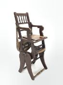 Victorian stained beech metamorphic high chair