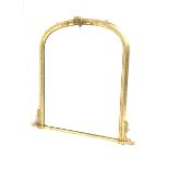 Large late 20th century gilt framed over mantel mirror