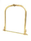 Large late 20th century gilt framed over mantel mirror