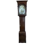 George III oak longcase clock, the brass dial with gilt metal spandrels, silvered moon phase, Roman