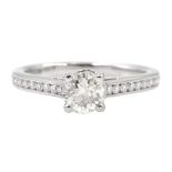 Platinum single stone diamond ring