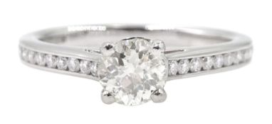 Platinum single stone diamond ring