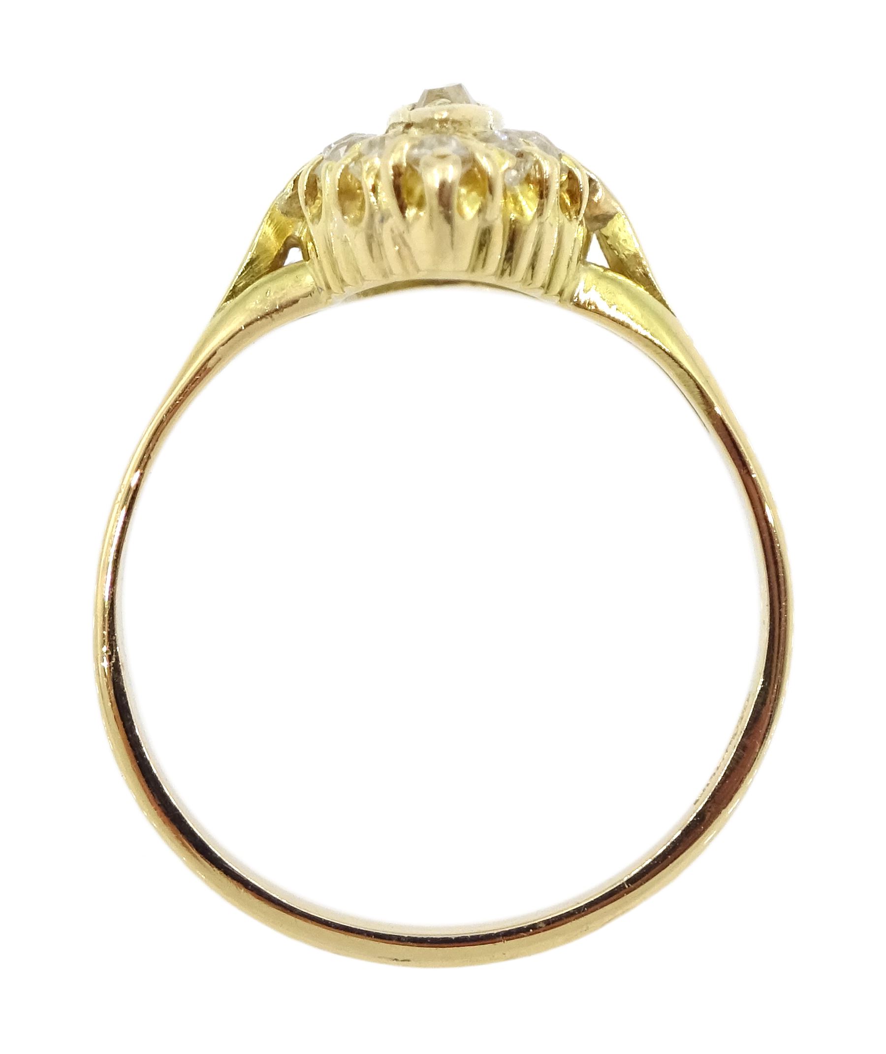 18ct gold diamond set marquise shaped ring - Image 4 of 4