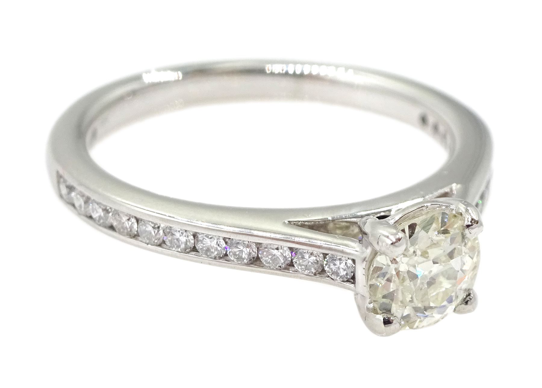 Platinum single stone diamond ring - Image 3 of 4