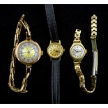 Early 20th century 9ct rose gold ladies manual wind wristwatch
