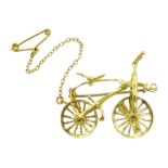 18ct gold bicycle bar brooch