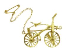 18ct gold bicycle bar brooch