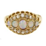 Early 20th century five stone graduating opal ring