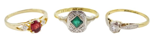 18ct gold single stone diamond ring hallmarked
