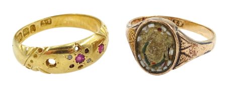 Victorian 18ct gold stone set ring