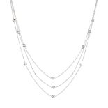 18ct white gold three row 'Diamond by the Yard' style necklace