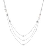 18ct white gold three row 'Diamond by the Yard' style necklace