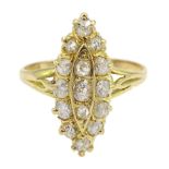 18ct gold diamond set marquise shaped ring