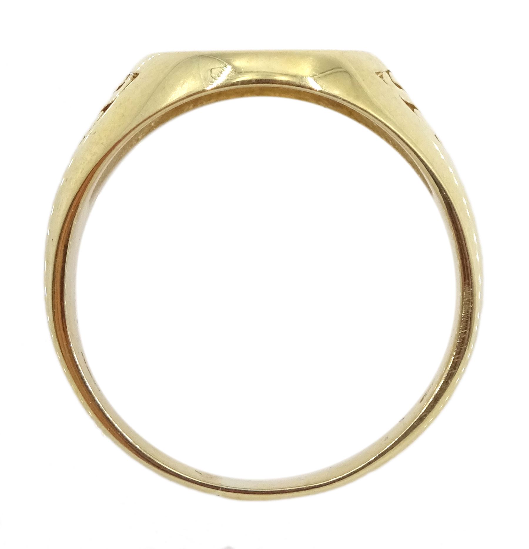 9ct gold Masonic signet ring hallmarked - Image 3 of 3