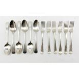 Set of six George III silver Old English pattern dessert forks London 1798 Maker William Eley and Wi