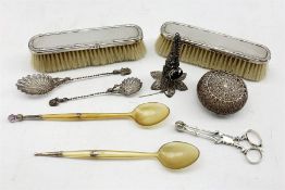 Two 19th century Scottish horn spoons with silver mounts