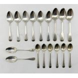 Set of six George III silver tea spoons London 1812 Maker Samuel Hennell