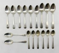 Set of six George III silver tea spoons London 1812 Maker Samuel Hennell