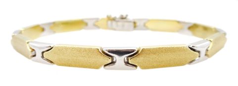 18ct brushed yellow and polished white gold bracelet