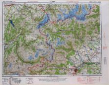 Rare Original Unused GSGS 3982 Series WWII Second World War Silk Air Ministry Escape Map of Turin (L