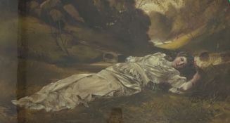 MCS Conrade (19th century): Reclining Maiden in River Landscape