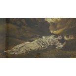 MCS Conrade (19th century): Reclining Maiden in River Landscape