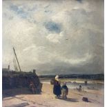 Attrib. Paul Huet (French 1803-1869): 'Low Tide at the Mouth of the Estuary'