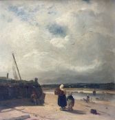 Attrib. Paul Huet (French 1803-1869): 'Low Tide at the Mouth of the Estuary'