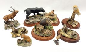 Collection of Border Fine Arts figures comprising Action Dogs - 'Black Labrador and Pheasant'