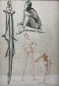 Sergio Salvagnini (Italian 1918-2008): 'Studies of Forms' charcoal and pencil studies of dancers