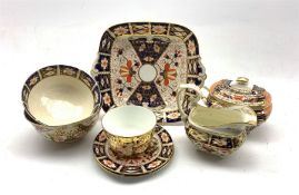 Pair of Royal Crown Derby Imari pattern tea plates No.2451