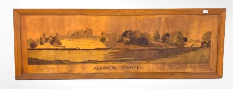 Large wooden panel of Alnwick Castle by R G C Panels