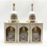 Five Wade Bell's whisky royal commemorative decanters
