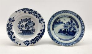 Two 18th century Delft tin-glazed plates