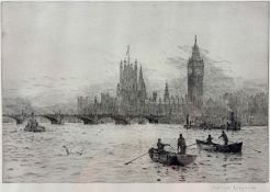 Rowland Langmaid (British 1897-1956): Westminster Bridge