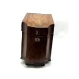 George III mahogany knife box with hinged lid