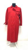 Burberry ladies trench coat in red with check lining