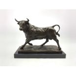 Large bronze model of a Bull