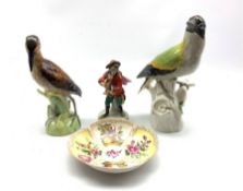 German Porcelain figure of a woodpecker H23cm