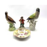 German Porcelain figure of a woodpecker H23cm