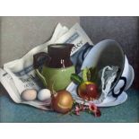 Dan Ferguson (Scottish 1910-1992): Still Life of The Times and Groceries