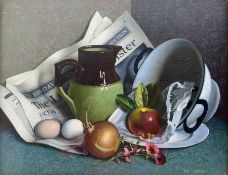 Dan Ferguson (Scottish 1910-1992): Still Life of The Times and Groceries