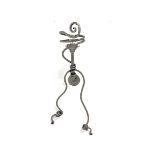 Set of four silvered wrought iron wall lights of scroll design H80cm