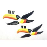 Pair of Carlton ware 'My Goodness My Guinness' graduated Toucan wall plaques