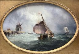 Henry Redmore (British 1820-1887): 'Shipping off the Dutch Coast' oil on canvas signed and dated 187