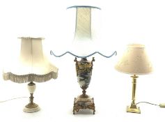Continental Empire style marble and gilt metal table lamp