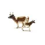 Beswick model of an Ayrshire cow No. 1350 and an Ayrshire calf No. 1249B