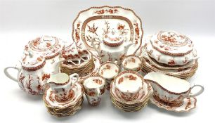 Coalport Indian Tree Coral pattern table service comprising eight dinner plates