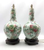 Pair of Chinese style bottle shaped table lamps